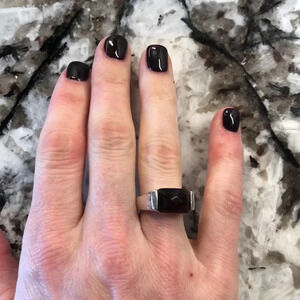 Premier Design Silver Ring with Smokey Quartz‎